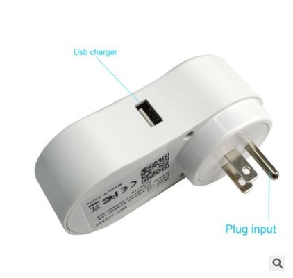Double Plug Socket With Usb Wall Charger , Energy Efficient Power Strips With Remote On Off Switch 
