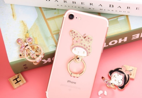 Metal Diamonds Finger Mobile Phone Ring Stent Universal For Apple Oppo Huawei