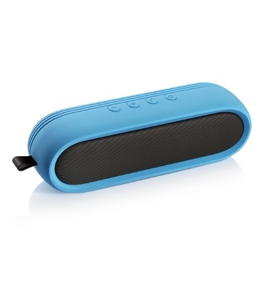 Blue Color Oval Wireless Mini Bluetooth Speaker Single Sounds Channel With Silicone Cover