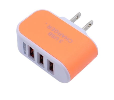 CE Universal Mobile Phone Charging Plug  EU / US  With 3 Port Led Light