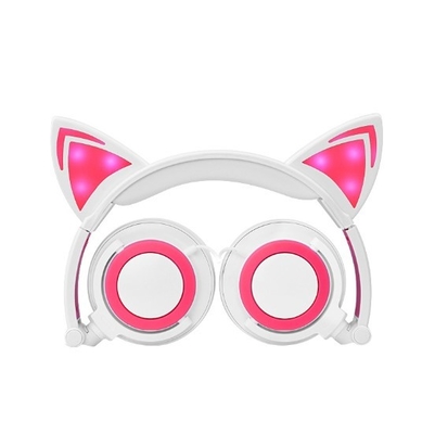 Cat Ear LED Music Lights Noise Cancelling Headphones Adjustable With 3.5mm Stereo Plug