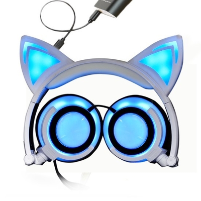 Foldable Flashing Glowing Sport Bluetooth Earphone HIFI Stereo With Cat Ear
