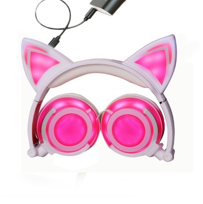 Foldable Flashing Glowing Sport Bluetooth Earphone HIFI Stereo With Cat Ear