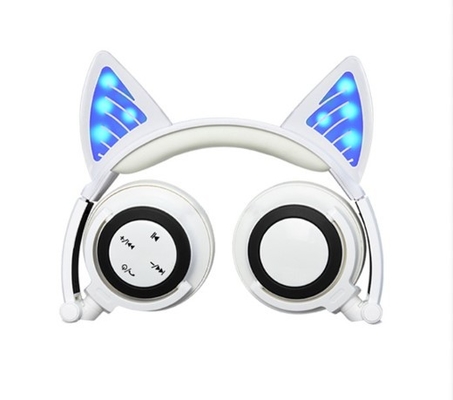 Cat Ear Foldable Wireless Bluetooth Earphone LED Glowing Mic For IPhone Samsung Laptop PC