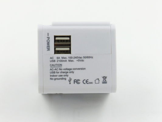 Multipurpose Dual USB Charging Socket , Universal Travel Plug Adaptor