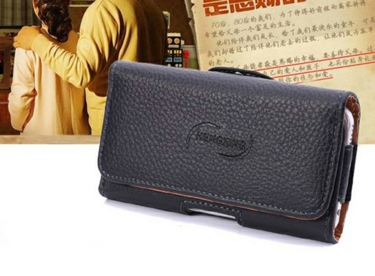 iPhone Clamshell Belt hanging waist leather case Old man phone bag Universal hanging waist leather case