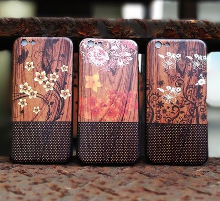La caja de madera Iphone 5, iPhone 6S Iphone de bambú del teléfono cubre el caso con colores múltiples
