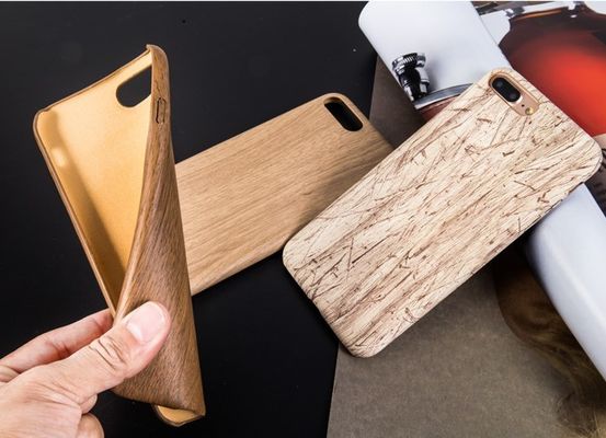 Caja de madera ultra fina del teléfono celular, caso ligero del protector del teléfono de Android