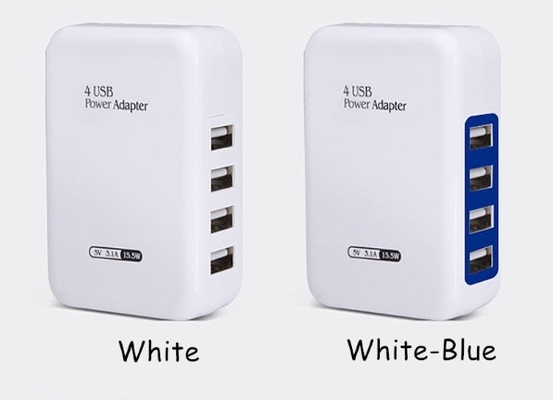 El USB llama por teléfono al adaptador de enchufe de carga 2.1A para cuatro dispositivos en una salida única