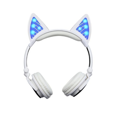Auricular inalámbrico plegable LED Mic que brilla intensamente de Bluetooth del oído de gato para la PC del ordenador portátil de IPhone Samsung