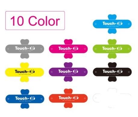 Tacto - soporte One-Touch del tenedor del anillo de finger del teléfono del silicón de U multicolor